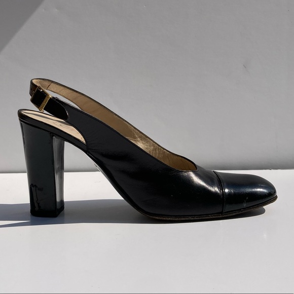CHANEL Patent Cap Toe Slingback Pump - Picture 5 of 11